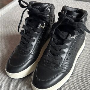 Jimmy Choo Black High-Top Sneakers